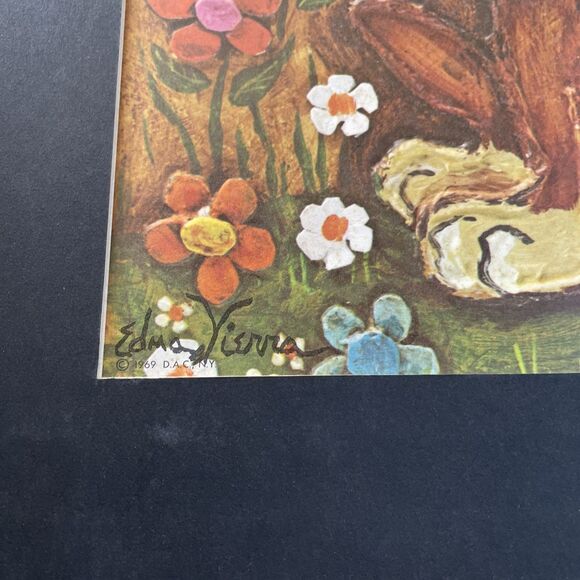 Edna Vierra Print Lot Lion Owl Elephant 1970s Kitsch Retro Decor - Picture 5 of 11